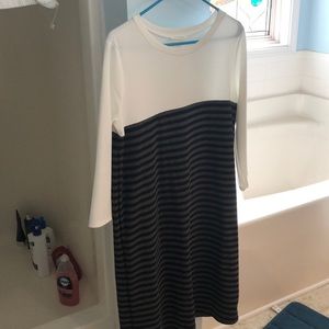 Long black and white striped dress